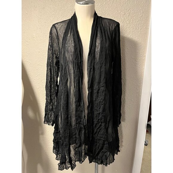 nwt BLACK FOCUS LARGE CARDIGAN POLYESTER - Picture 3 of 7